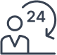 icono que representa la atencion al cliente las 24 horas.